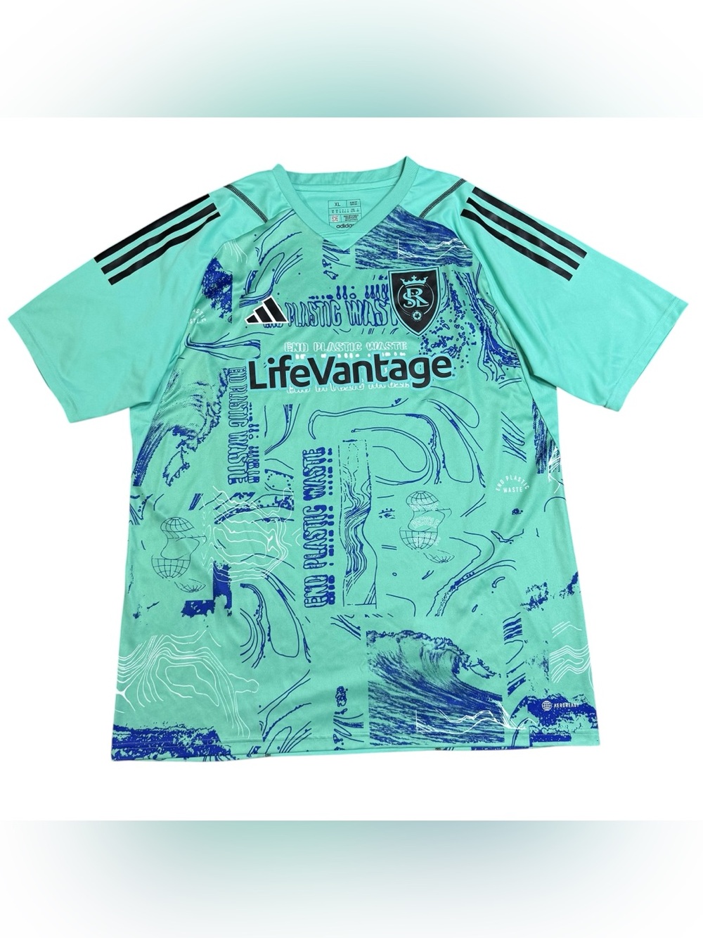 Adidas Real Salt Lake 2023 Earth Day One Planet Replica Jersey Men’s XL Slim Fit